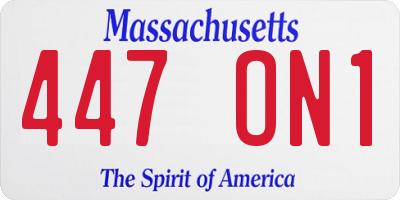 MA license plate 447ON1