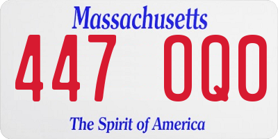 MA license plate 447OQ0