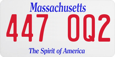 MA license plate 447OQ2