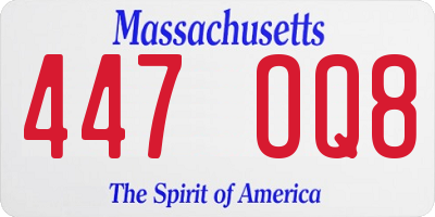 MA license plate 447OQ8