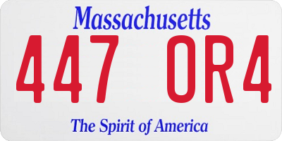 MA license plate 447OR4