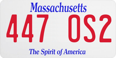 MA license plate 447OS2