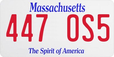MA license plate 447OS5