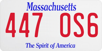 MA license plate 447OS6
