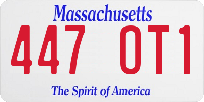 MA license plate 447OT1