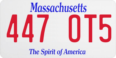 MA license plate 447OT5