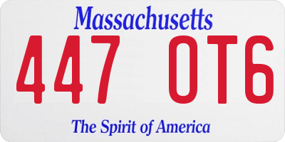 MA license plate 447OT6