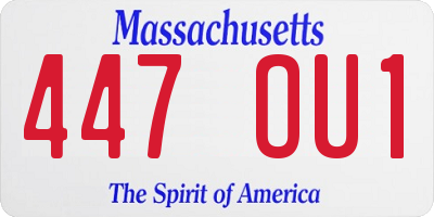 MA license plate 447OU1