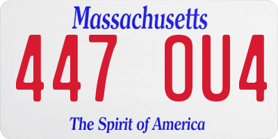 MA license plate 447OU4