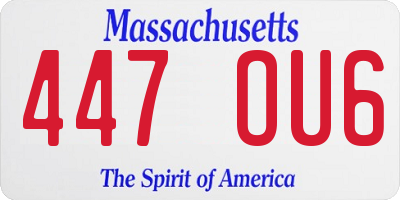 MA license plate 447OU6