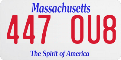 MA license plate 447OU8