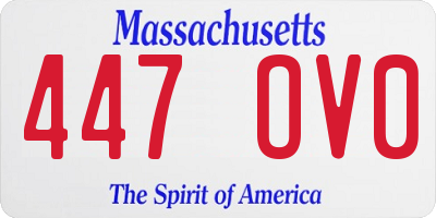 MA license plate 447OV0