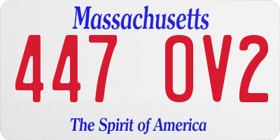 MA license plate 447OV2