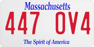 MA license plate 447OV4