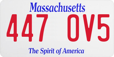 MA license plate 447OV5
