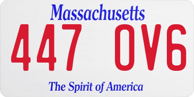 MA license plate 447OV6