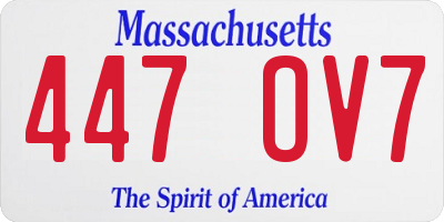 MA license plate 447OV7