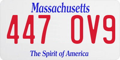 MA license plate 447OV9