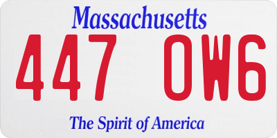 MA license plate 447OW6