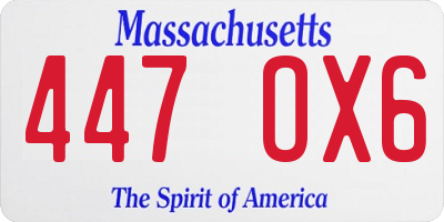 MA license plate 447OX6