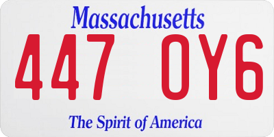 MA license plate 447OY6