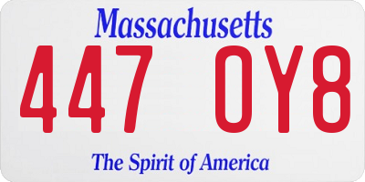 MA license plate 447OY8