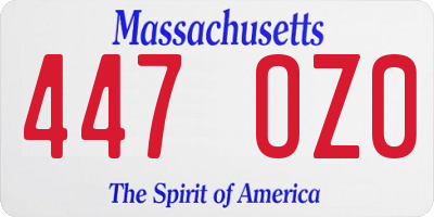 MA license plate 447OZ0