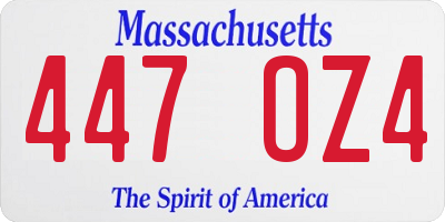 MA license plate 447OZ4