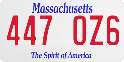 MA license plate 447OZ6