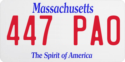 MA license plate 447PA0