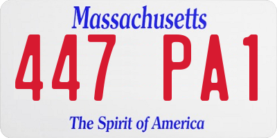MA license plate 447PA1