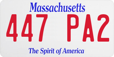 MA license plate 447PA2