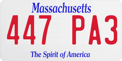 MA license plate 447PA3