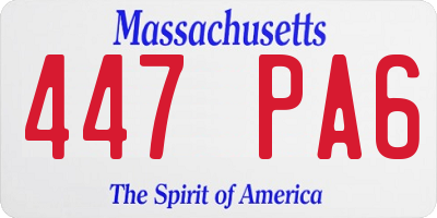 MA license plate 447PA6