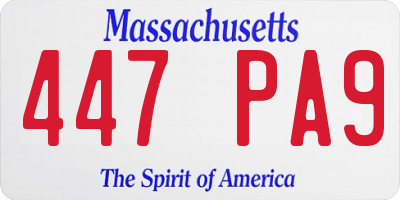 MA license plate 447PA9