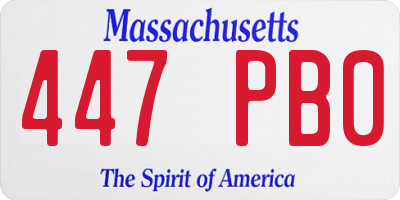 MA license plate 447PB0