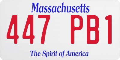 MA license plate 447PB1