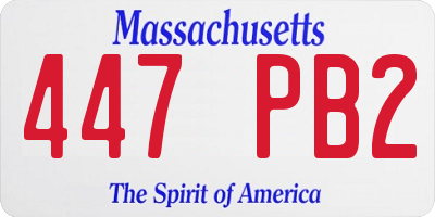 MA license plate 447PB2