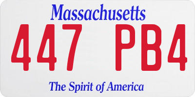 MA license plate 447PB4