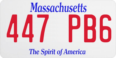 MA license plate 447PB6