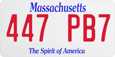 MA license plate 447PB7