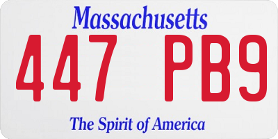 MA license plate 447PB9