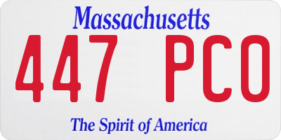 MA license plate 447PC0