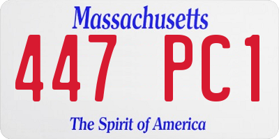 MA license plate 447PC1