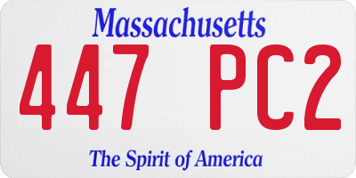 MA license plate 447PC2
