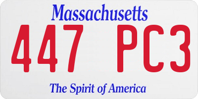 MA license plate 447PC3
