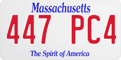 MA license plate 447PC4
