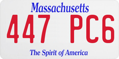 MA license plate 447PC6