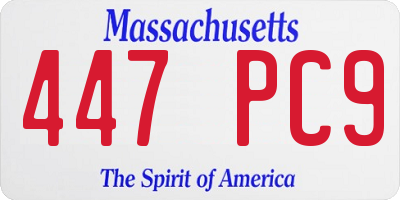 MA license plate 447PC9