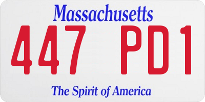 MA license plate 447PD1